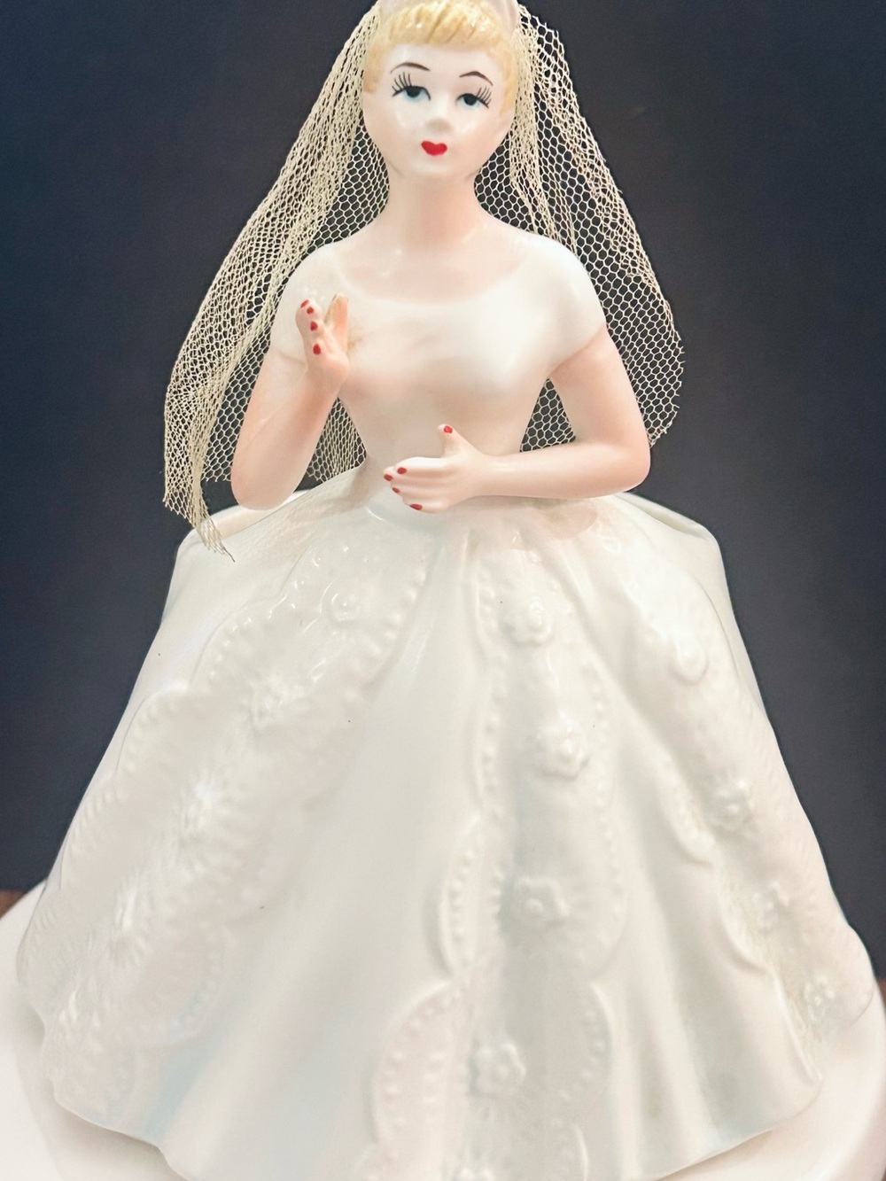 Vintage 1950s Inarco Japan Ceramic Bride Planter Figurine, Mid Century Wedding